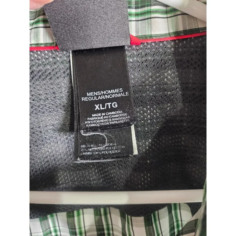 The North Face Men's XL‎ Button Down Shirt Green Black White Plaid